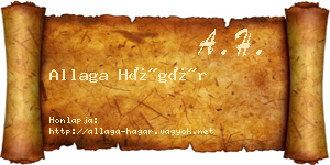 Allaga Hágár névjegykártya